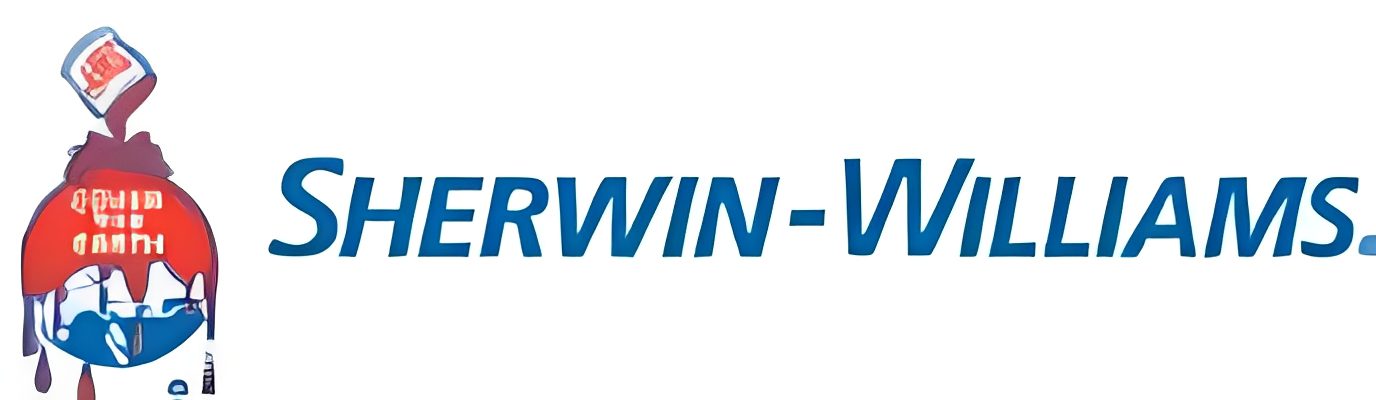 Sherwin-Williams logo with paint can pouring over globe