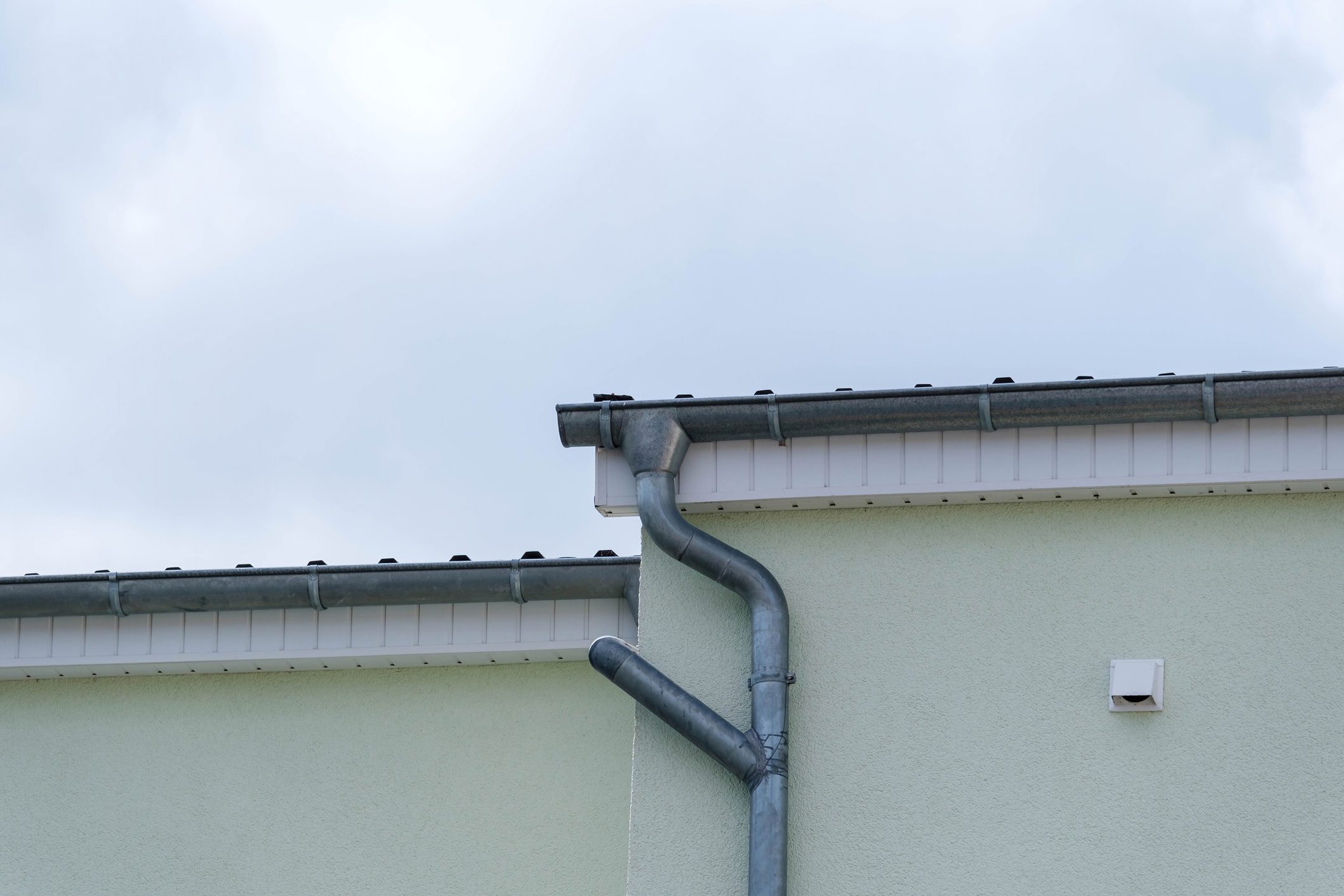 Gutter on a house roof