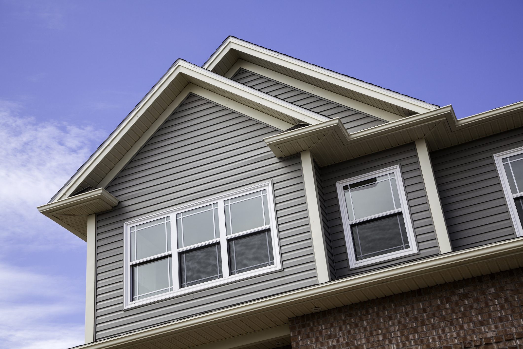 Roof peak of a brand new house.
